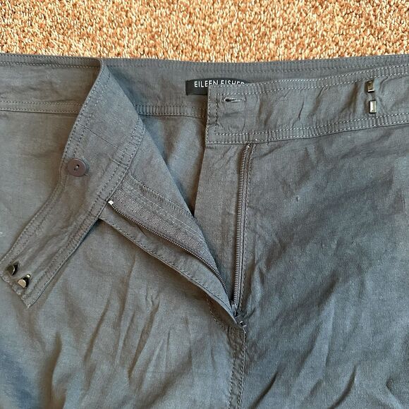 Eileen Fisher Linen Blend Pants Women’s 18w Wide Leg High Rise Grey - Picture 4 of 10